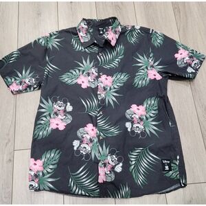 Disney Neff Collection Mickey Mouse Tropical Hawaiian Button Up Men Shirt Large